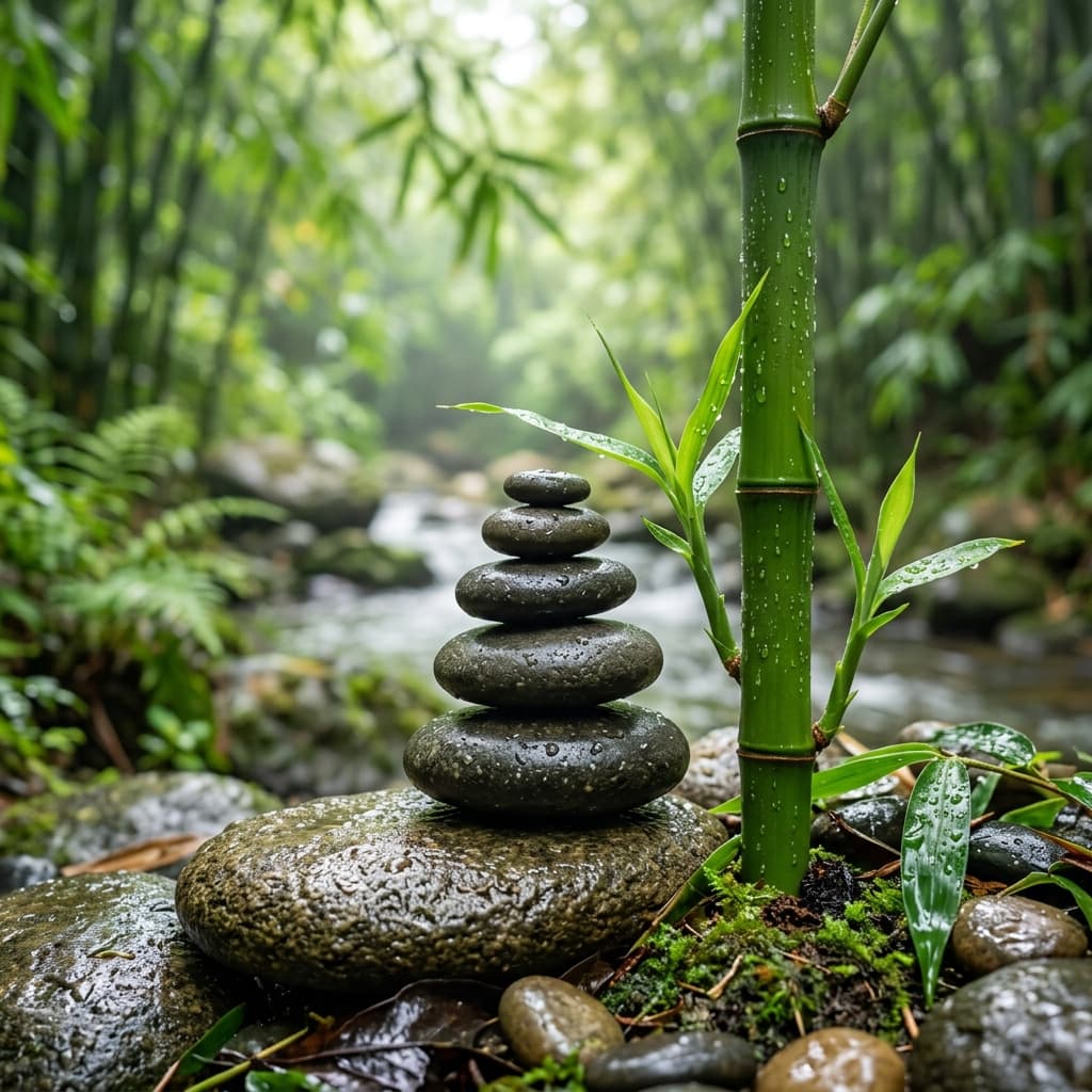 Zen stones representing balance